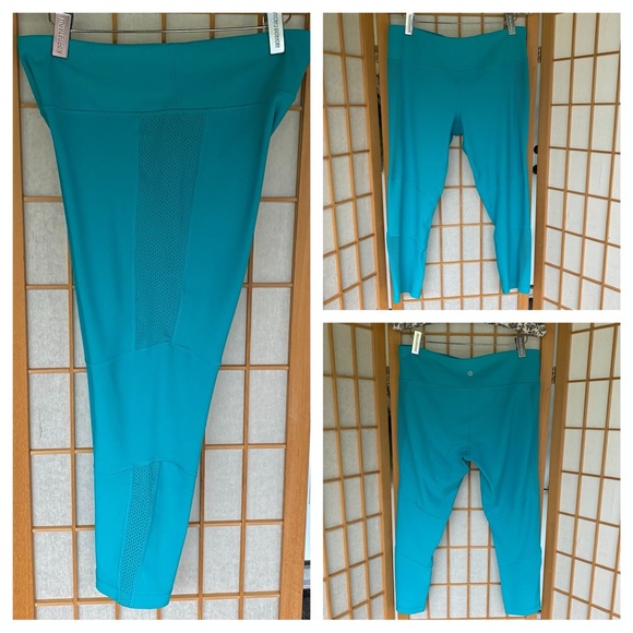 90 Degree by Reflex Athletic Capri Leggings With Mesh Inserts SZ L - Picture 1 of 13